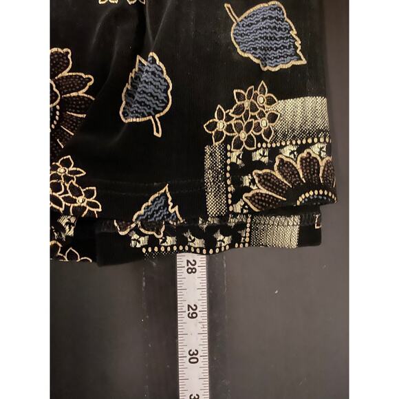 Vintage Womens Tunic Size 10 Black Floral Slinky Sleeveless Whimsigoth Y2K READ - Picture 8 of 9